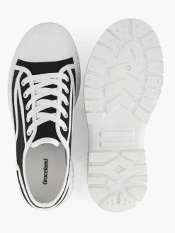 New Zwarte Canvas Chunky Sneaker Dames Sneakers