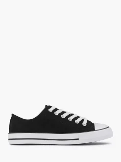 Sale Zwarte Canvas Sneaker Dames Sneakers