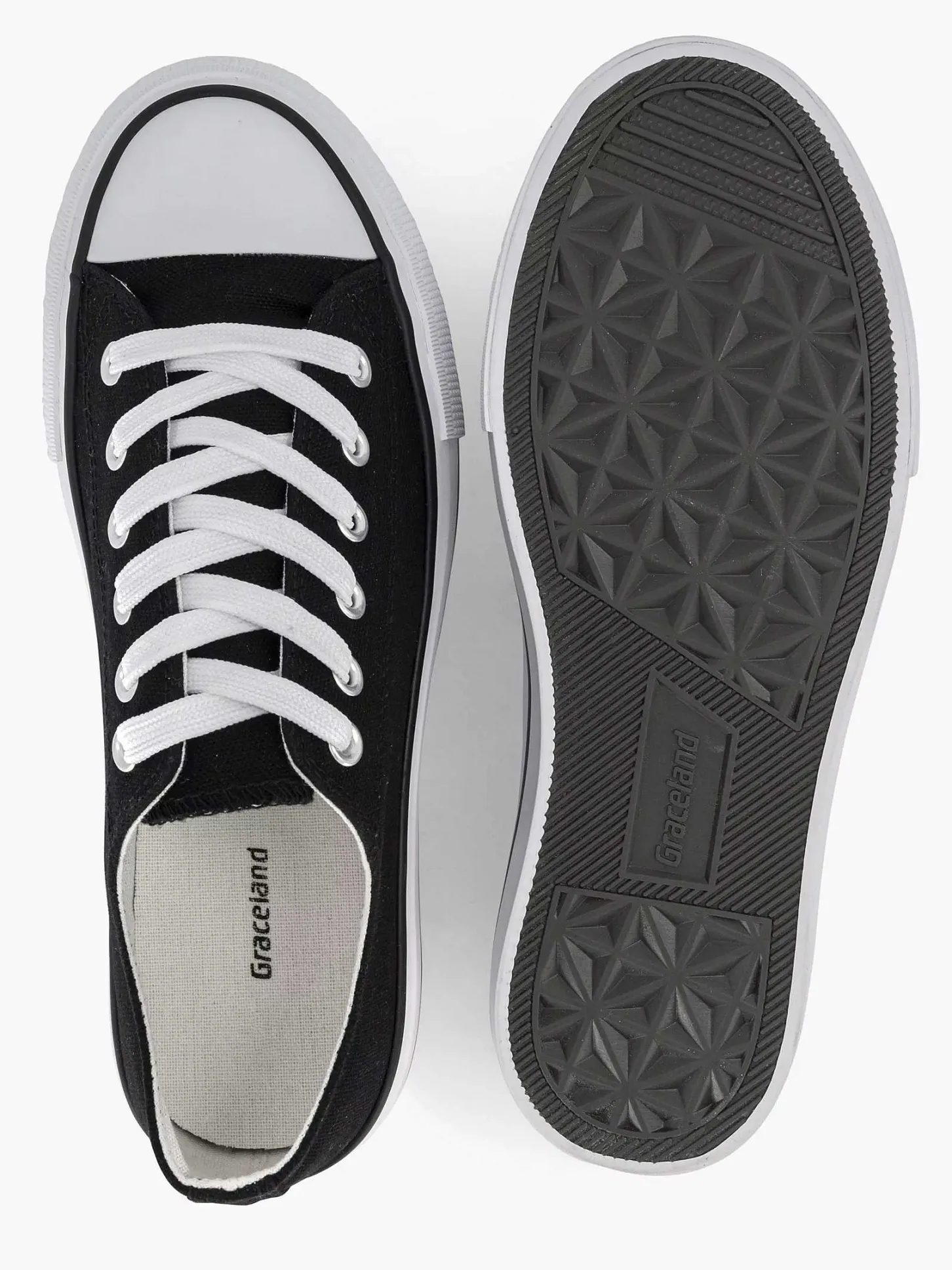 Sale Zwarte Canvas Sneaker Dames Sneakers