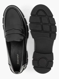 Sale Zwarte Chunky Loafer Dames Instappers