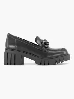Best Zwarte Chunky Loafer Sietketting Dames Instappers