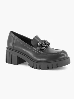Best Zwarte Chunky Loafer Sietketting Dames Instappers