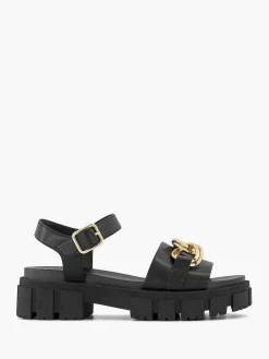 Zwarte Chunky Sandaal Sierketting Dames Sandalen