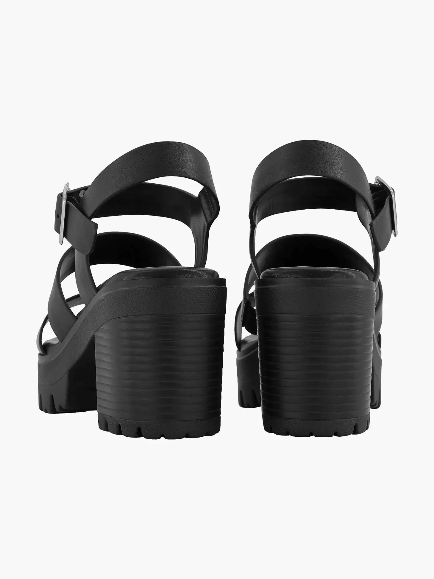 Clearance Zwarte Chunky Sandalette Dames Sandalen