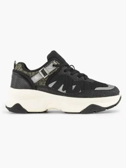 Clearance Zwarte Chunky Sneaker Panterprint Dames Sneakers