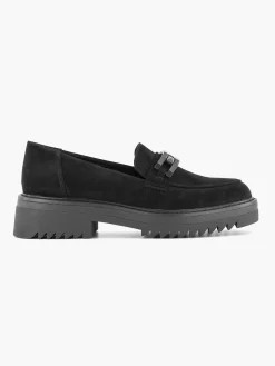 Outlet Zwarte Chuny Loafer Sierketting Dames Instappers