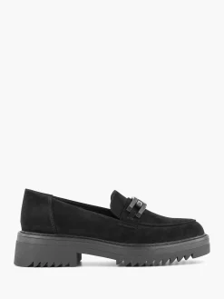 Outlet Zwarte Chuny Loafer Sierketting Dames Instappers