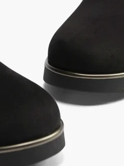 Outlet Zwarte Enkelboot Gevoerd Dames Enkellaarzen & Boots