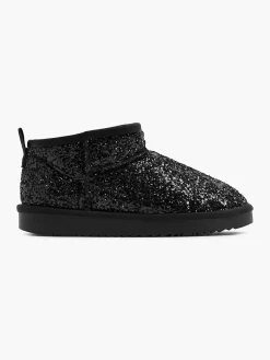 Discount Zwarte Enkelboot Glitters Gevoerd Dames Enkellaarzen & Boots