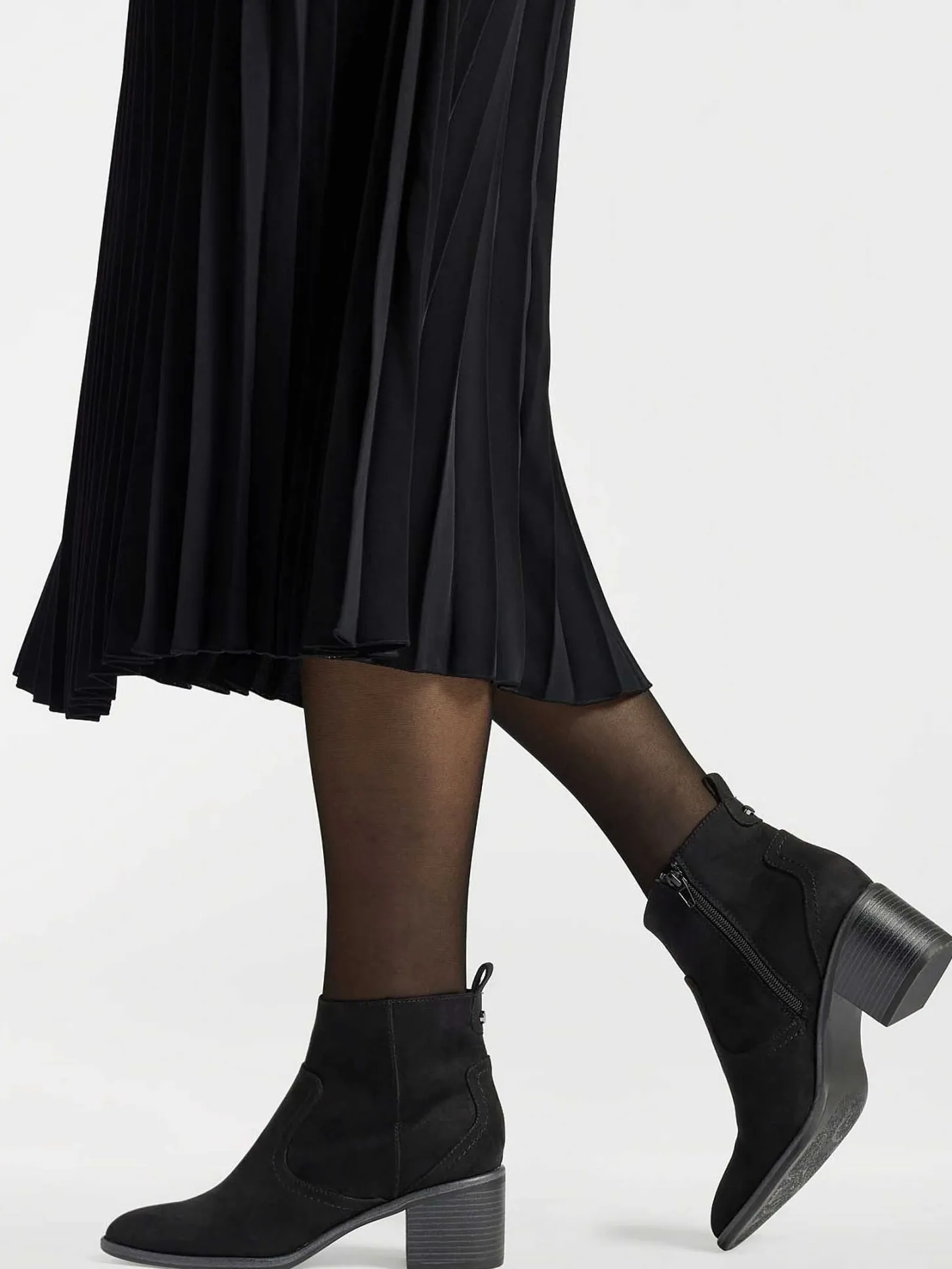 Zwarte Enkellaars Hak Dames Enkellaarzen & Boots