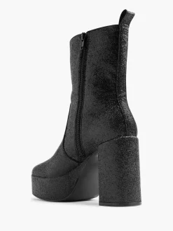 Discount Zwarte Enkellaars Hak Glitters Dames Enkellaarzen & Boots