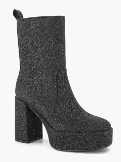Discount Zwarte Enkellaars Hak Glitters Dames Enkellaarzen & Boots