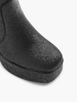 Discount Zwarte Enkellaars Hak Glitters Dames Enkellaarzen & Boots