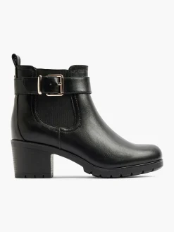 New Zwarte Enkellaars Siergesp Dames Enkellaarzen & Boots