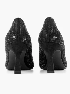 Hot Zwarte Glitter Pump Gesp Dames Hoge Hakken