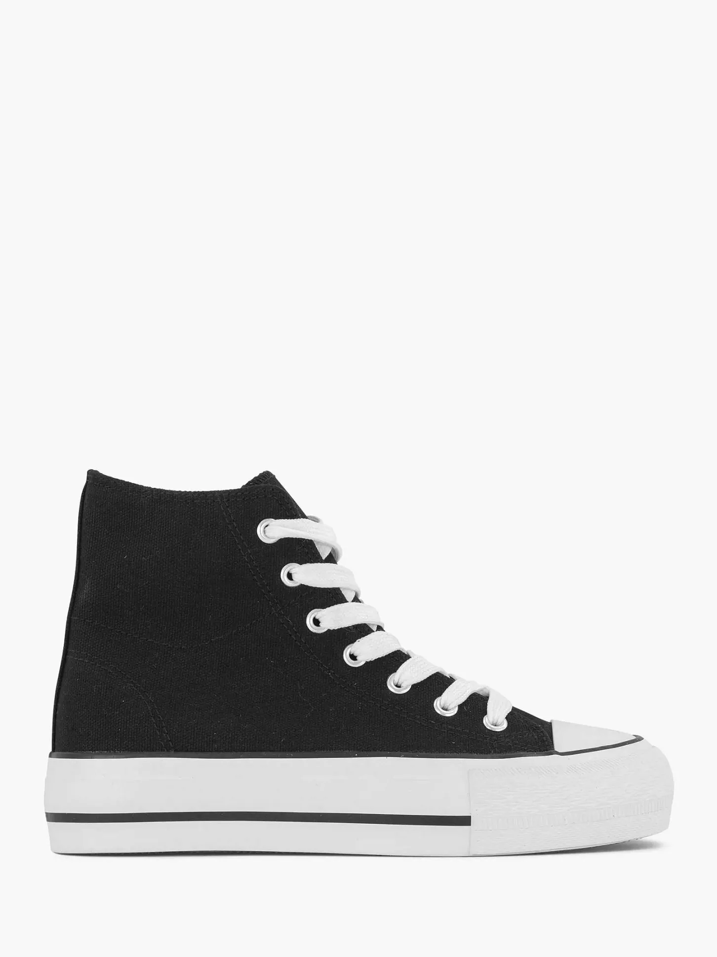 Clearance Zwarte Hoge Canvas Sneaker Dames Sneakers