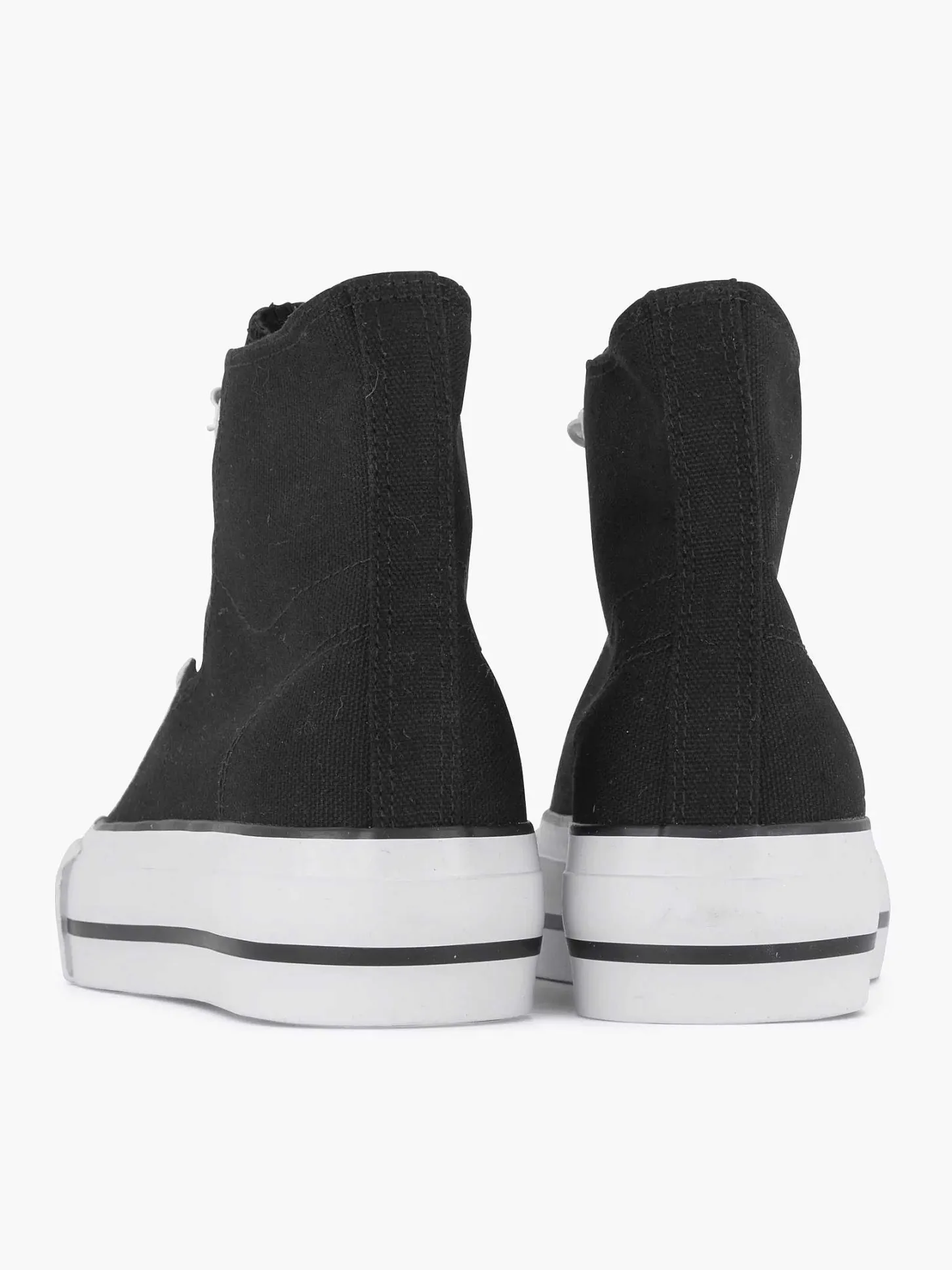 Clearance Zwarte Hoge Canvas Sneaker Dames Sneakers