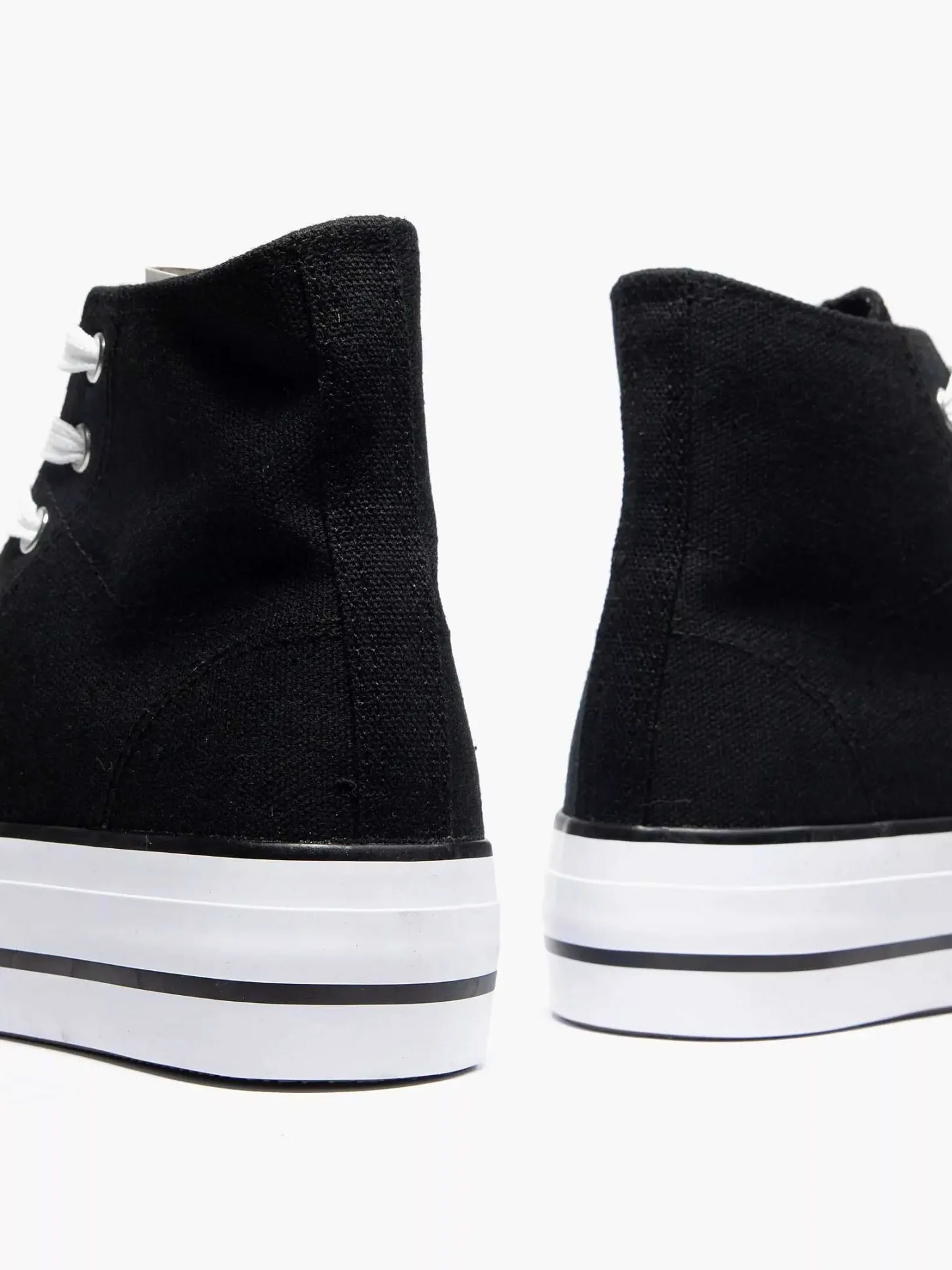 Clearance Zwarte Hoge Canvas Sneaker Dames Sneakers