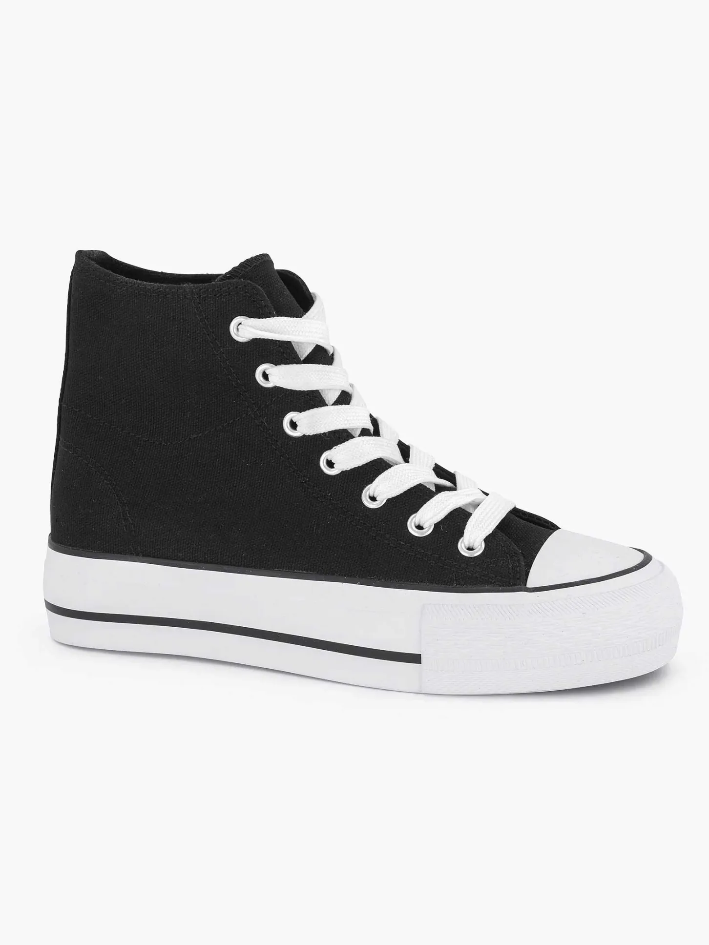 Clearance Zwarte Hoge Canvas Sneaker Dames Sneakers