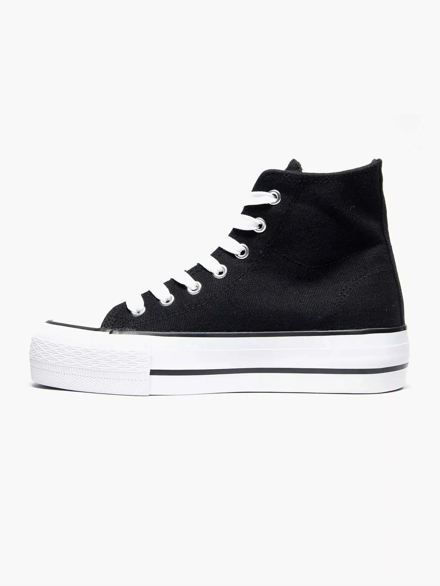 Clearance Zwarte Hoge Canvas Sneaker Dames Sneakers