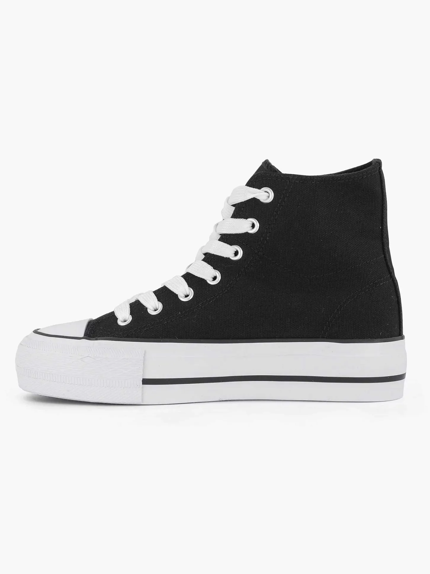 Clearance Zwarte Hoge Canvas Sneaker Dames Sneakers