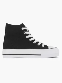 Clearance Zwarte Hoge Canvas Sneaker Dames Sneakers