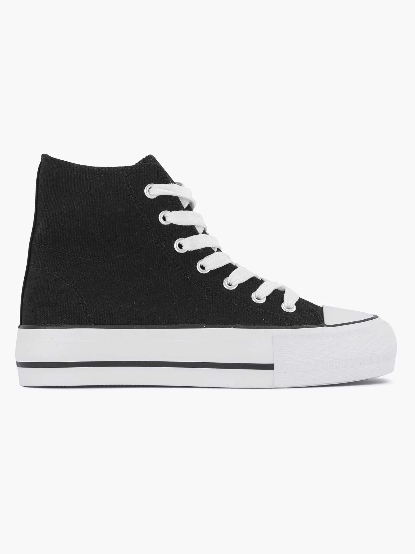 Clearance Zwarte Hoge Canvas Sneaker Dames Sneakers