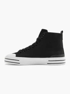 Discount Zwarte Hoge Canvas Sneaker Hartje Dames Sneakers