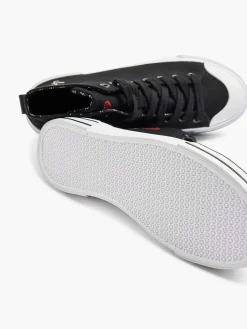 Discount Zwarte Hoge Canvas Sneaker Hartje Dames Sneakers