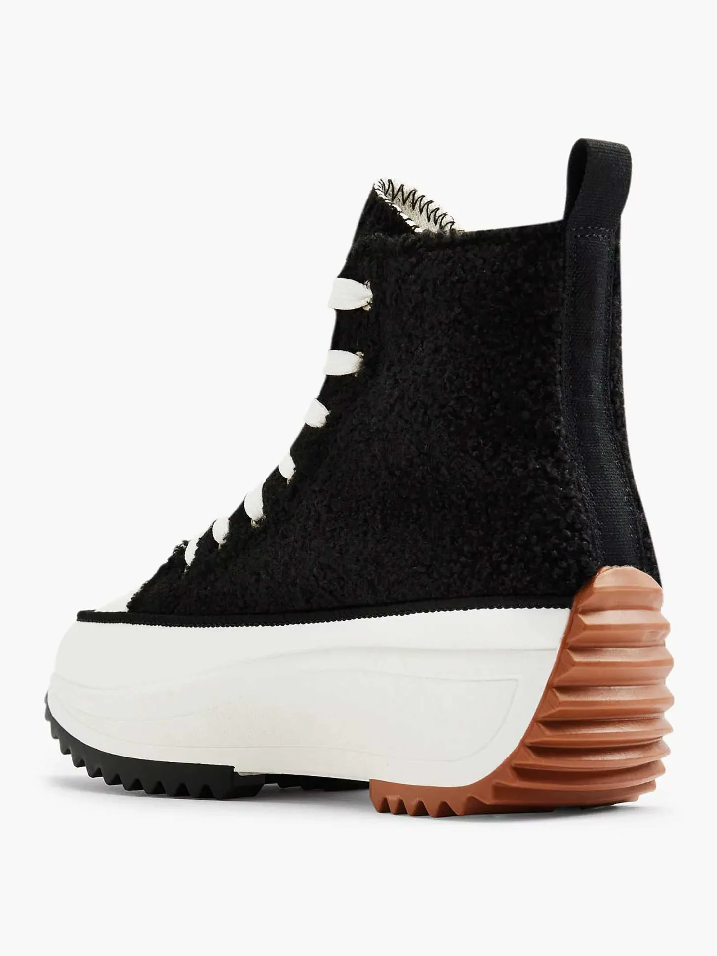 Outlet Zwarte Hoge Platform Sneaker Teddy Dames Sneakers