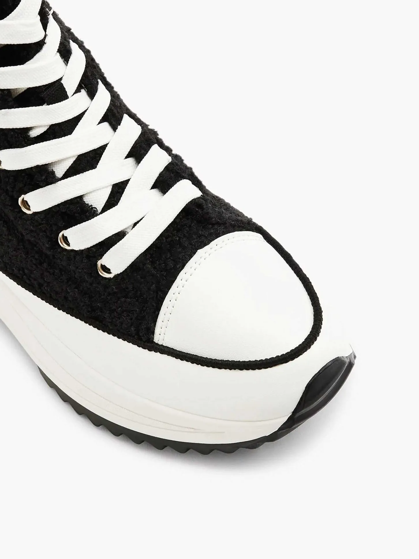 Outlet Zwarte Hoge Platform Sneaker Teddy Dames Sneakers
