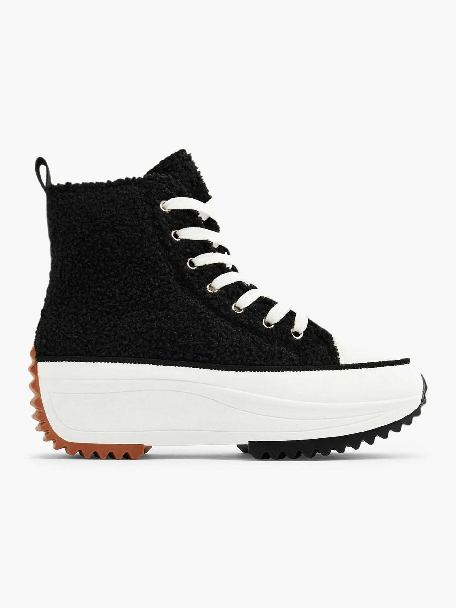 Outlet Zwarte Hoge Platform Sneaker Teddy Dames Sneakers
