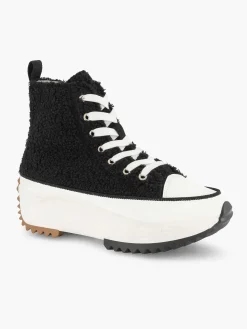 Outlet Zwarte Hoge Platform Sneaker Teddy Dames Sneakers