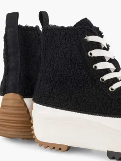 Outlet Zwarte Hoge Platform Sneaker Teddy Dames Sneakers
