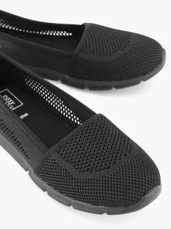 Outlet Zwarte Instapper Memory Foam Dames Comfort Schoenen