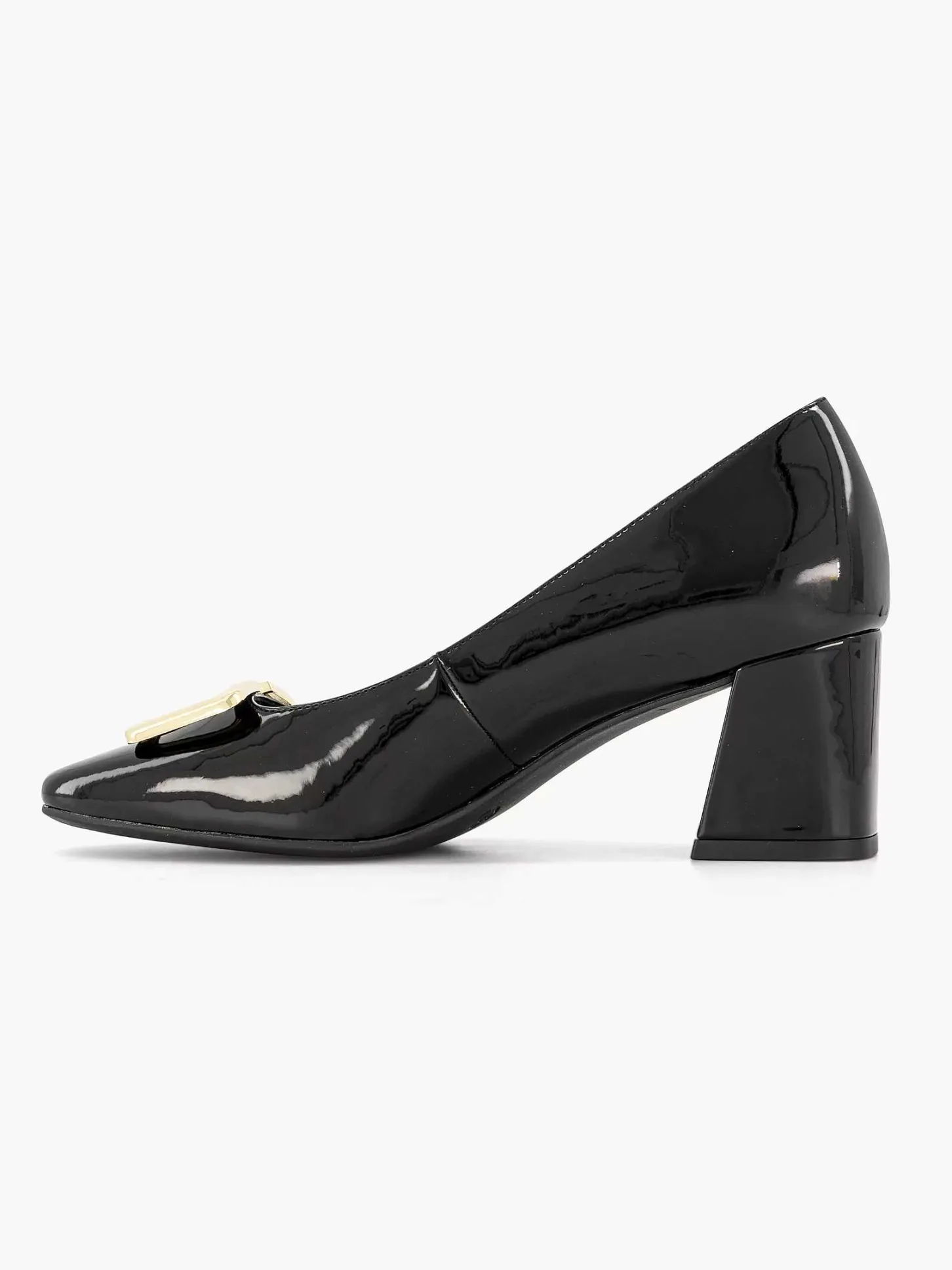 Clearance Zwarte Lak Pump Siergesp Dames Pumps