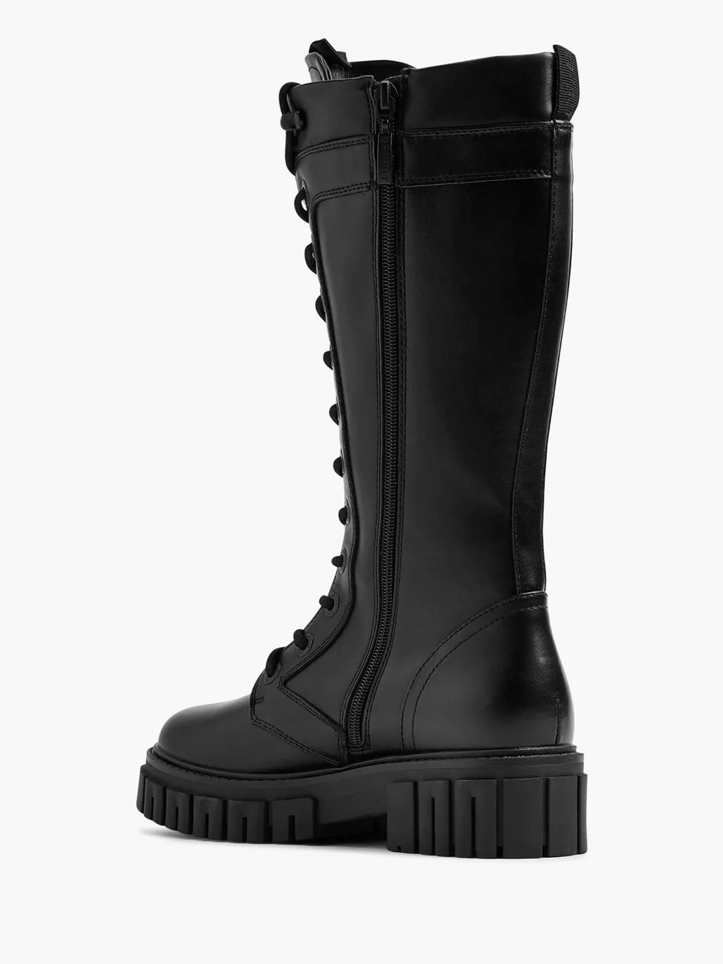 Best Zwarte Lange Veterboot Dames Laarzen