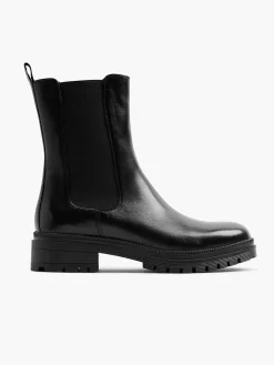 New Zwarte Leren Chelsea Boot Dames Enkellaarzen & Boots
