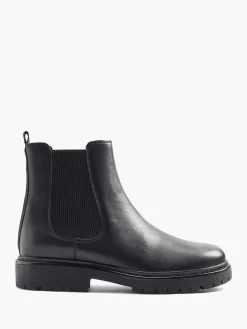 New Zwarte Leren Chelsea Boot Dames Enkellaarzen & Boots