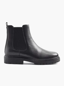 New Zwarte Leren Chelsea Boot Dames Enkellaarzen & Boots