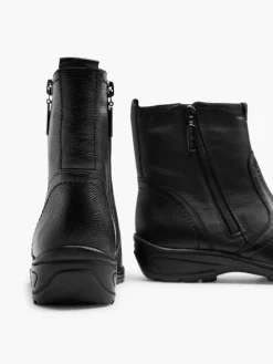 Best Zwarte Leren Comfort Enkelboot Dames Comfort Schoenen