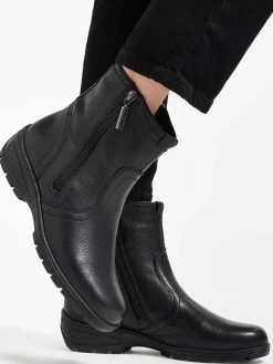 Best Zwarte Leren Comfort Enkelboot Dames Comfort Schoenen
