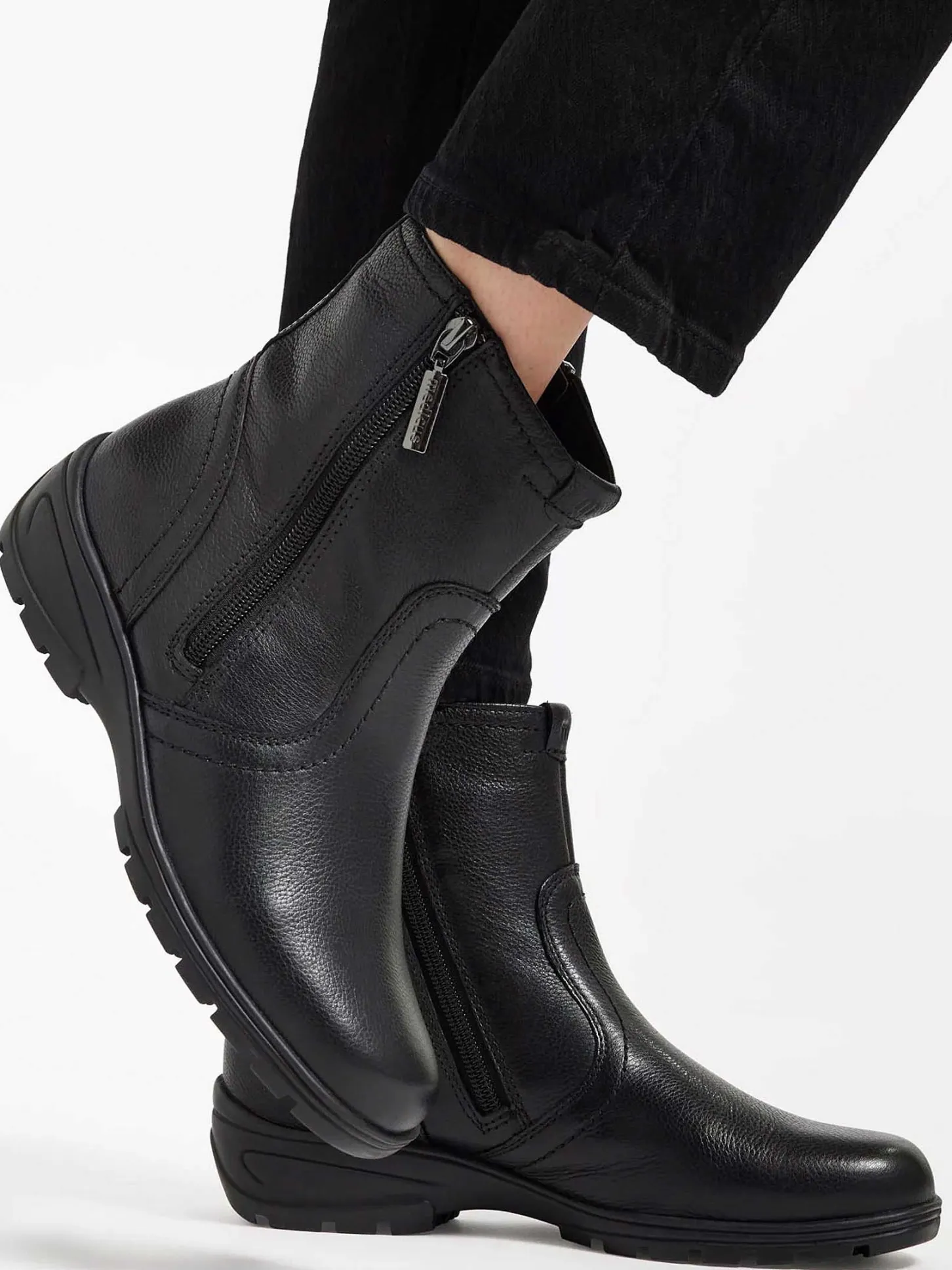 Best Zwarte Leren Comfort Enkelboot Dames Comfort Schoenen