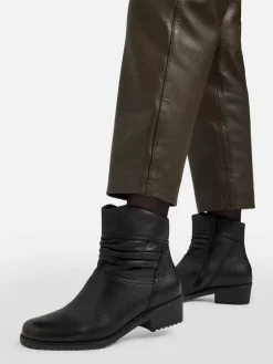 Zwarte Leren Comfort Enkellaars Dames Enkellaarzen & Boots