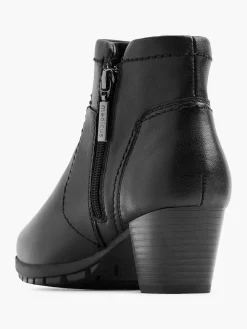 Sale Zwarte Leren Comfort Enkellaars Hak Dames Comfort Schoenen