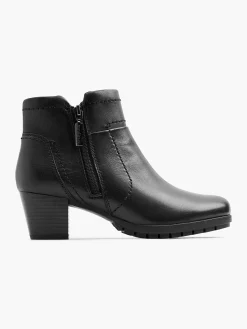 Sale Zwarte Leren Comfort Enkellaars Hak Dames Comfort Schoenen