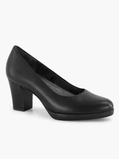Outlet Zwarte Leren Comfort Pump Dames Comfort Schoenen