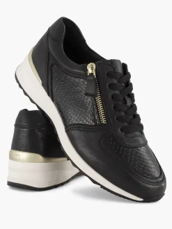 Best Zwarte Leren Comfort Sneaker Dames Comfort Schoenen