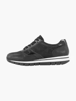 New Zwarte Leren Comfort Sneaker Croco Dames Comfort Schoenen