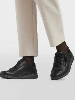 New Zwarte Leren Comfort Sneaker Dames Comfort Schoenen
